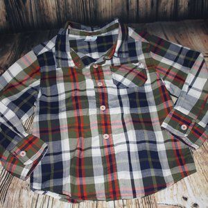 Navy/Green Plaid Healthtex 4T Dress Shirt